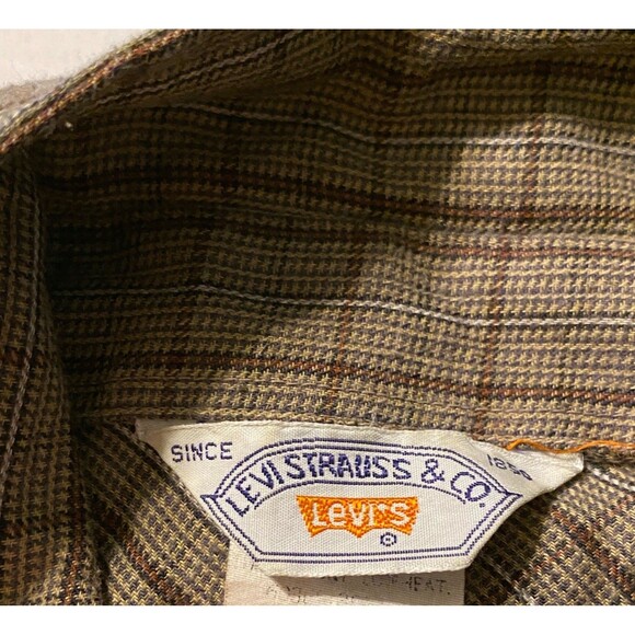 VTG Levi's Plaid Western Shirt Pearl Snap Youth Small Boys 8-10 Rodeo Korea GUC - Picture 16 of 16